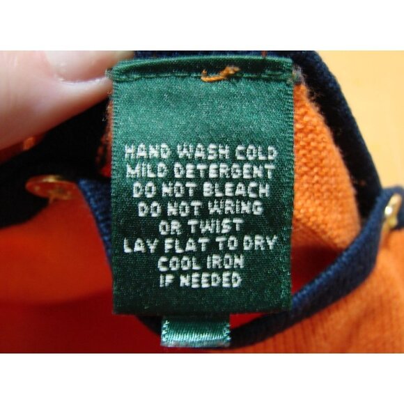 Lauren Ralph Lauren Orange Oversized Boxed Side Button Sweater Small Fit Like 1X - Picture 7 of 11